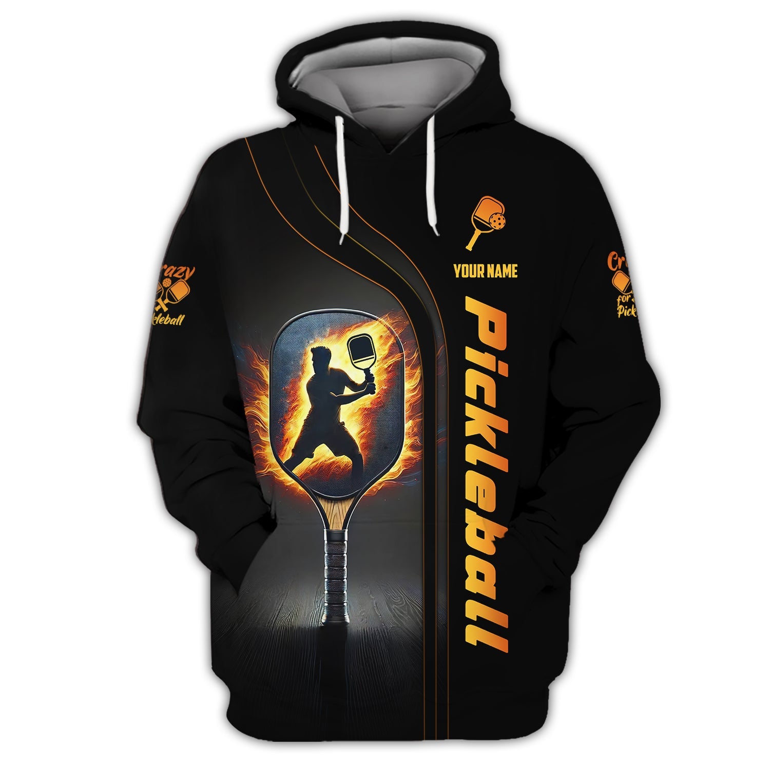 Custom Pickleball T Shirt, Crazy Pickleball Fire Effect, Gifts For Pickleball Players