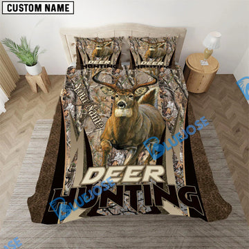 Bluejose Deer Hunting Grass Brown Camo Pattern Bedding Set 3D All Over Printed