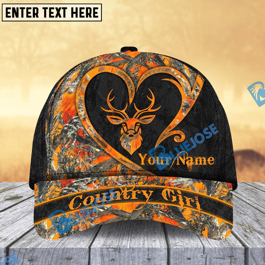 BlueJose Country Girl Deer Heart Hunting Multicolor Pattern Personalized Cap