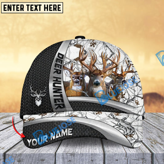 BlueJose Deer Hunter Silver Buck Forest Multicolor Personalized 3D Cap (6 color)