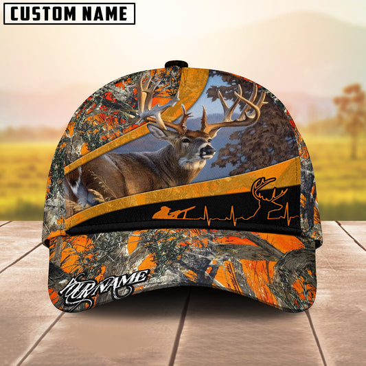 BlueJose Heartbeat Buck Camo Hunting Pattern Multicolor Personalized Cap