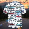 Bluejose Personalized Car 1950s Classic Car Palm Tree Hawaiian Shirt