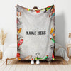 BlueJose Custom Name Fishing Bait Pattern Blanket