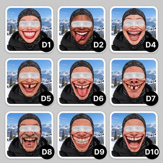 BlueJose Winter Funny Ski Mask Balaclava Face Mask (10 faces)