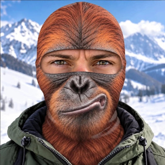 BlueJose Orange Ape Funny Face Balaclava Face Mask