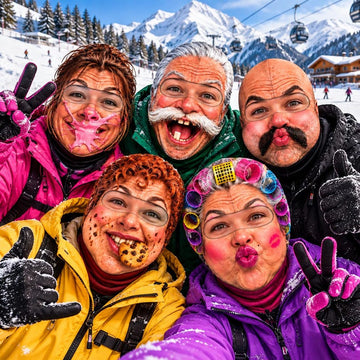 BlueJose Funny Face Frosty Beard Mustache Mask Balaclava (5 faces)