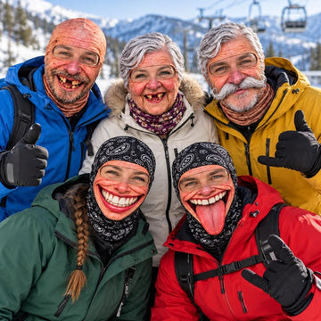 BlueJose Funny Old Face Ski Face Mask Balaclava (13 Faces)