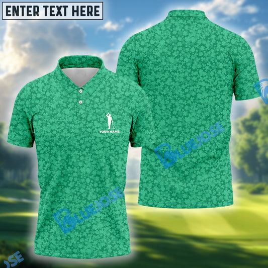 BlueJose Shamrock Beer Lucky Four Leaf Clover St Patrick Day Golf Shirt, Polo Shirts For Men, Golf Gift For Men