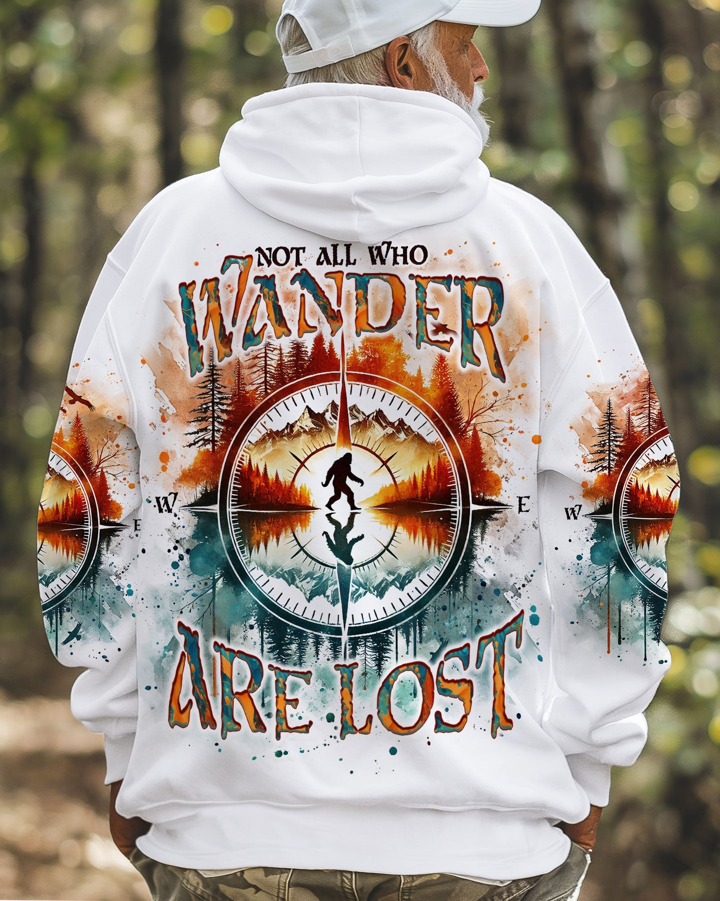 NOT ALL WHO WANDER ARE LOST BIGFOOT COMPASS ALL OVER PRINT  - TLNO2012243