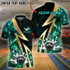 BlueJose Bowling And Pins Flame Smoke Customized Name 3D Shirt ( 6 Colors)
