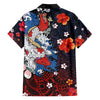 BlueJose Hibiscus and Koi Fish Polynesian Pattern Hawaiian Shirt