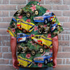 Bluejose Drag Racing Custom Car Photos with Floral Pattern, Personalized Hawaiian Shirt, Gifts for Drag Racers