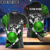 BlueJose Bowling Ball And Pins Crack Metalic Multicolor Personalized Name 3D Shirt