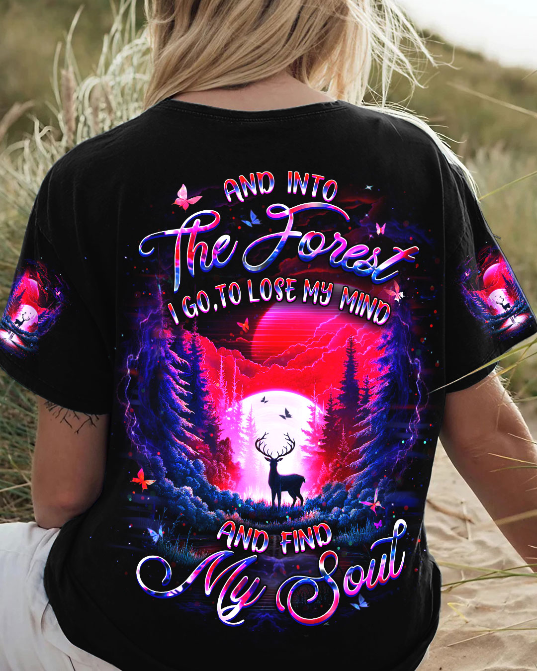 AND INTO THE FOREST I GO DEER ALL OVER PRINT - YHDU0404253