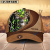 BlueJose Deer Hunting Brown Leather Pattern Personalized Name Cap (5 Colors)