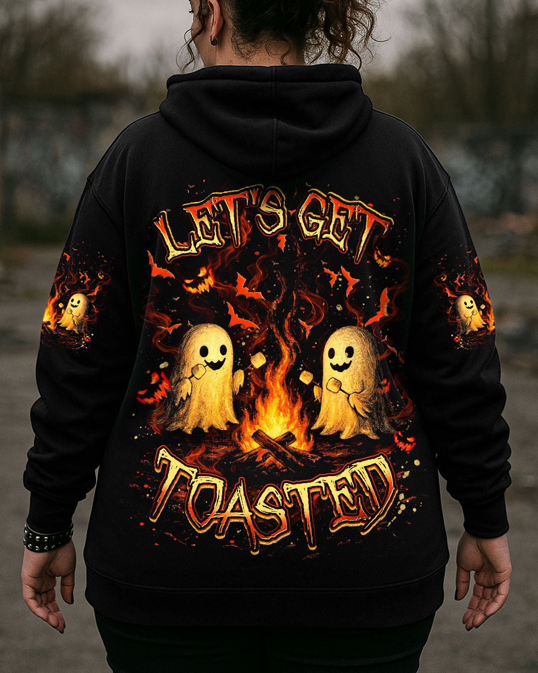 LET'S GET TOASTED BOOS HALLOWEEN ALL OVER PRINT - YHDU1107251