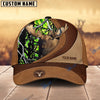 BlueJose Moose Hunting Brown Leather Pattern Personalized Name Cap (5 Colors)