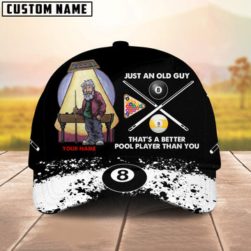 BlueJose Billiard Lover Personalized Name 3D Over Printed Cap