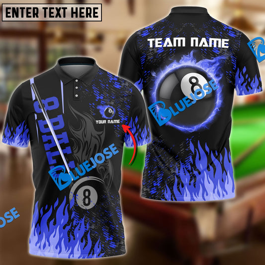 BlueJose Billiards Ball 8 Burning Room Personalized Name, Team Name Unisex Shirt (4 Colors)