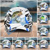 BlueJose Fishing White Black Curve Pattern Design Personalized Cap (13 Breeds)