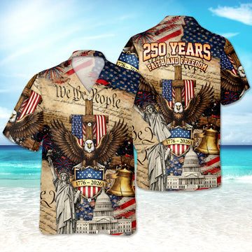 BlueJose We The People 250 Years Faith and Freedom Hawaiian Shirt