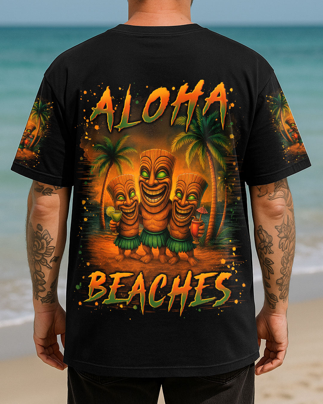 ALOHA BEACHES TIKI ALL OVER PRINT - YHLN1107252