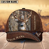 BlueJose Deer Hunting Leather Pattern Custom Name Cap