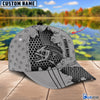 BlueJose Custom Name Fishbone Grey 3D Cap