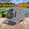 BlueJose Custom Name Fishbone Grey 3D Cap