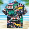 Custom Muscle Car Photo Hawaiian Shirt, Tropical Plants And Hibiscus Flowers Pattern, Summer Gift