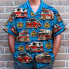 Custom Fire Engine Photo Hawaiian Shirt, Gift For Firefighter