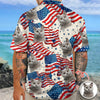 BlueJose Custom Dog, Cat Photo American Flag Independence Hawaii Shirt