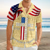 BlueJose Custom Family Name Patriotic American Flag, 250 Years of Blessing God Hawaii Shirt
