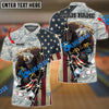 BlueJoses Bowling And Pins Eagles Army Multicolor Customized Name 3D Shirt ( 4 Colors )