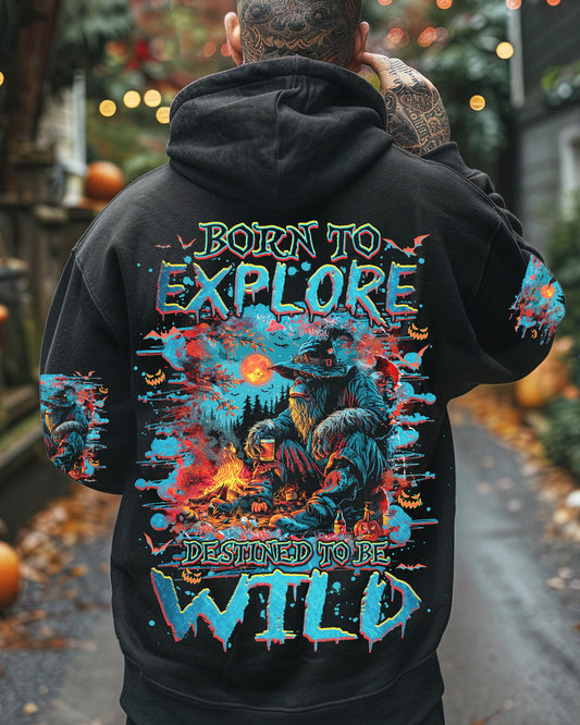 BORN TO EXPLORE DESTINED TO BE WILD BIGFOOT HALLOWEEN ALL OVER PRINT - TLNZ1109241