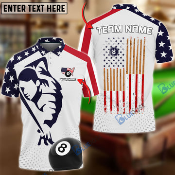 BlueJose Billiards American Ball 8 Style Personalized Name, Team Name Shirt