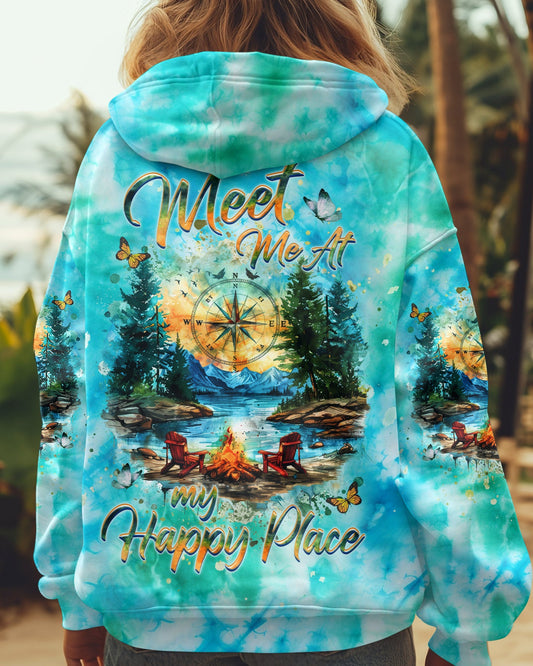  MEET ME AT MY HAPPY PLACE CAMPFIRE TIE DYE ALL OVER PRINT - TLHG1111243