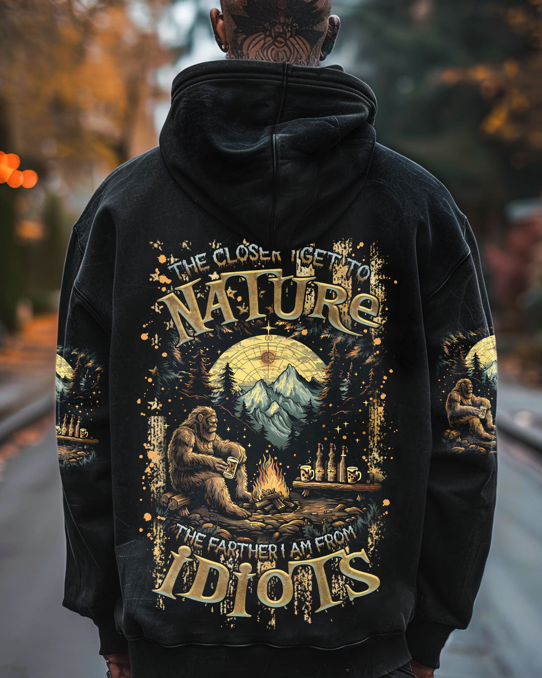 THE CLOSER I GET TO NATURE BIGFOOT COMPASS ALL OVER PRINT - TLNZ2908244