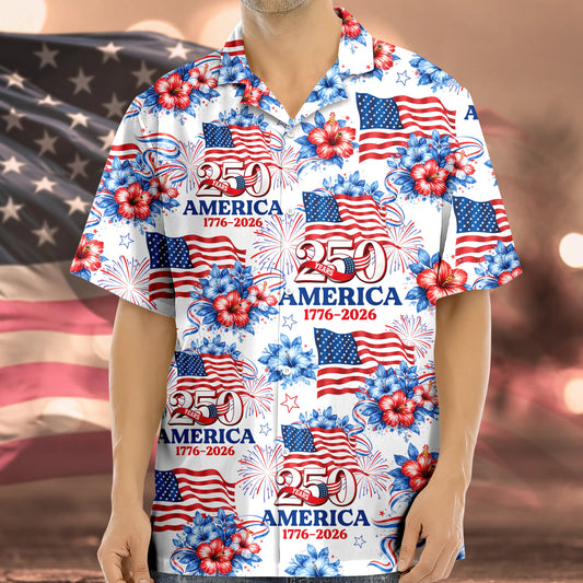 Bluejose 250 Years America 1776-2026 Patriotic Hawaii Shirt