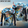 Bluejose Bass Fishing Blue Camo Sport Custom Name Windbreaker Jacket