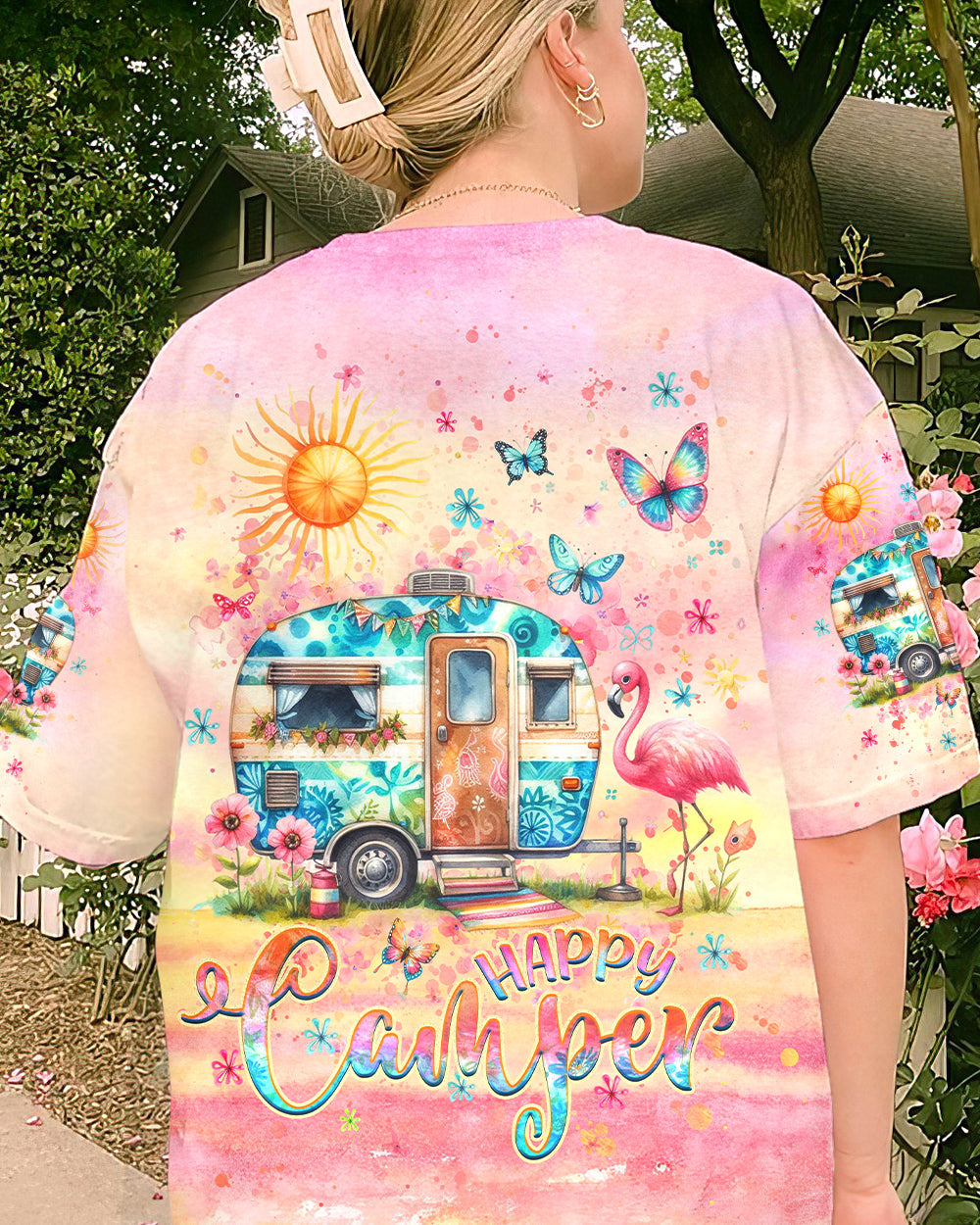 HAPPY CAMPER FLAMINGO ALL OVER PRINT - YHHG2305241