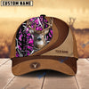 BlueJose Deer Hunting Brown Leather Pattern Personalized Name Cap (5 Colors)