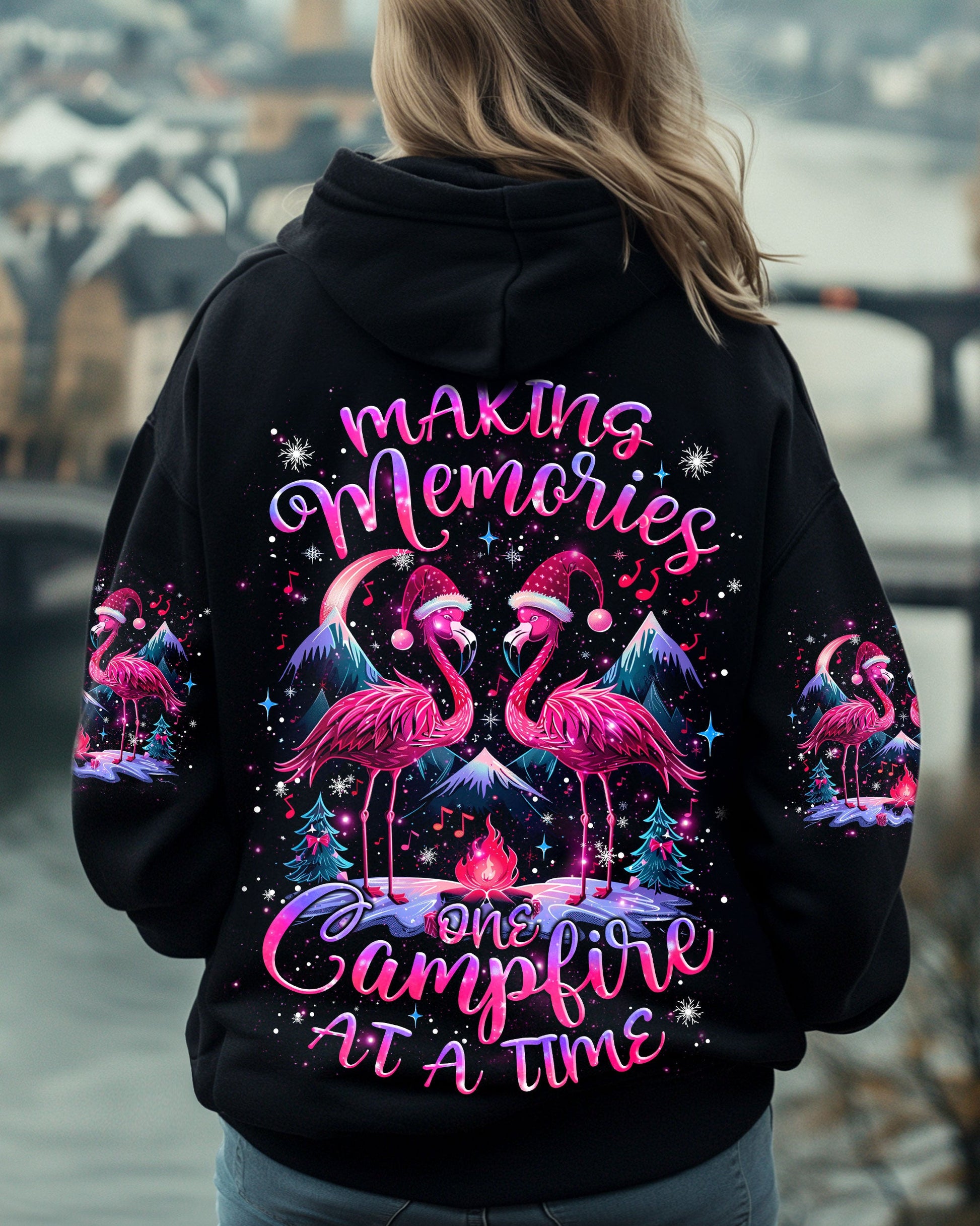 MAKING MEMORIES ONE CAMPFIRE AT A TIME FLAMINGO CHRISTMAS  ALL OVER PRINT - TLNZ3110242