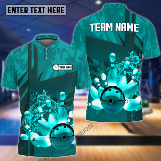 BlueJose Bowling Broken Pins Break Multicolor Customized Name 3D Shirt