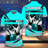 BlueJose Thunder Bowling Ball Break Pins Personalized Name and Team Name 3D Shirt (4 Colors), Personalized Shirts For Bowling Players