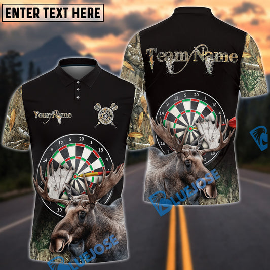 BlueJose Darts Moose Hunting Camo Multicolor Options Personalized Name Shirt For Women (4 Colors)