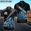 Bluejose Personalized Name Text Truck Multicolor Sky Polo Shirt, Idea Shirt For Truck Driver