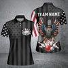 BlueJose Eagle American Flag Bowling and Pins Multicolor Personalized Name Team Name 3D Shirt