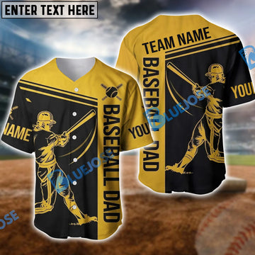 BlueJose Baseball Dad Baseball Lover For Father Customized Name, Team Name 3D Shirt