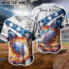 BlueJose Baseball Fire Baseball Lover Gift Customized Name, Team Name Jersey Shirt